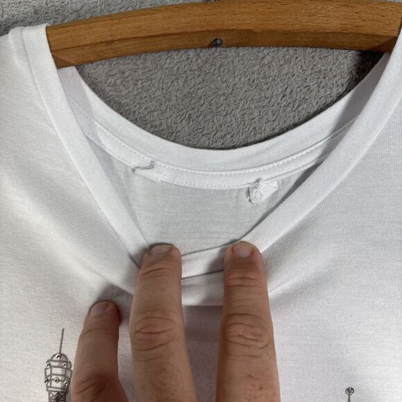 Love and Lace Women’s Size M Parisian Graphic T-Shirt Pink Puff Organza‎ Sleeves - Picture 9 of 14